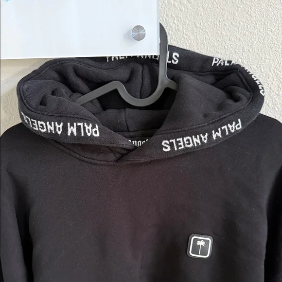 Palm Angels Black Hoodie with Logo Detail - Picture 2 of 4